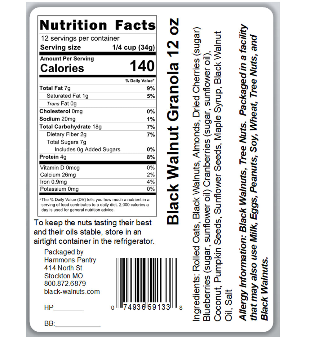 Black Walnut Granola
