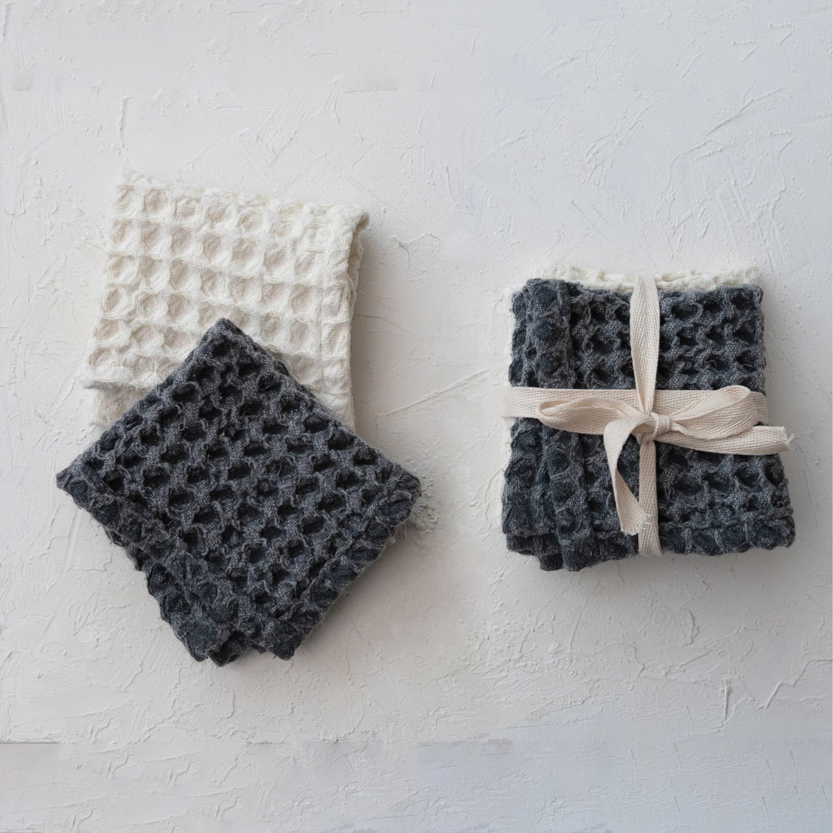 Homestead Dishcloth White and Black Set
