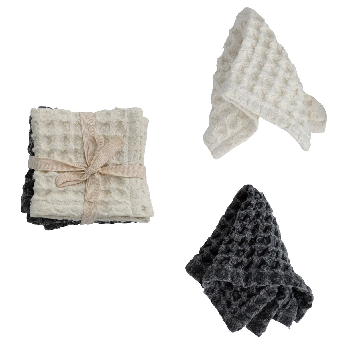 Homestead Dishcloth White and Black Set